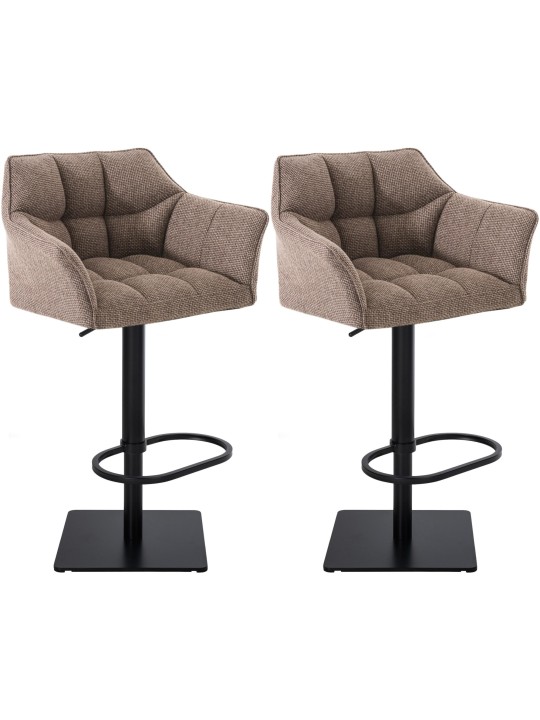 Set van 2 barkrukken Damaso stof, terrabruin