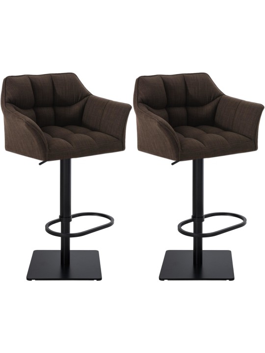 Set van 2 barkrukken Damaso stof, bruin