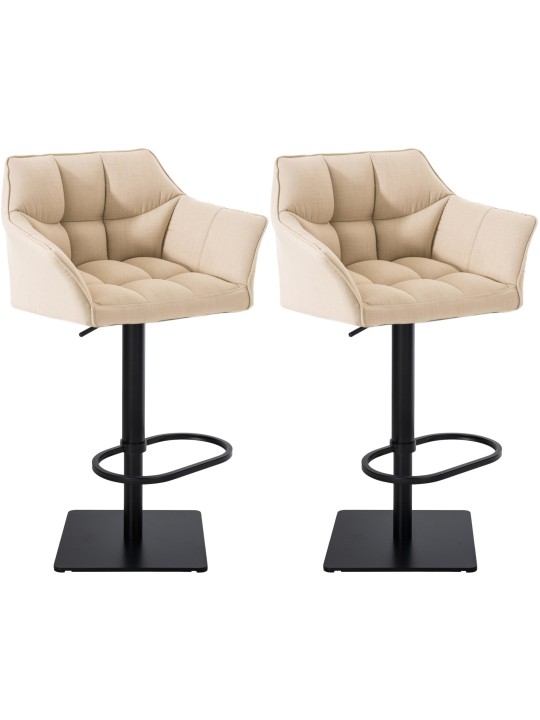 Set van 2 barkrukken Damaso stof, crème