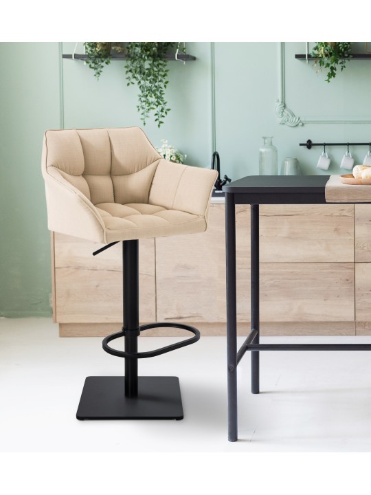 Set van 2 barkrukken Damaso stof, crème