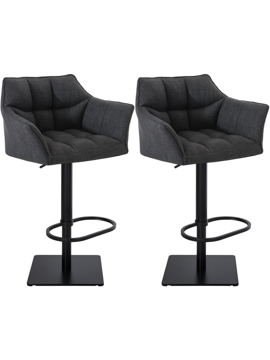 Set van 2 barkrukken Damaso stof, donkergrijs