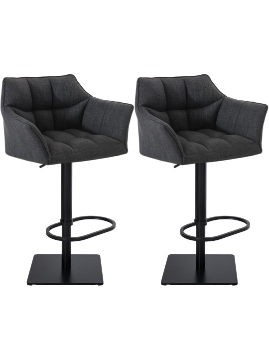 Set van 2 barkrukken Damaso stof, donkergrijs