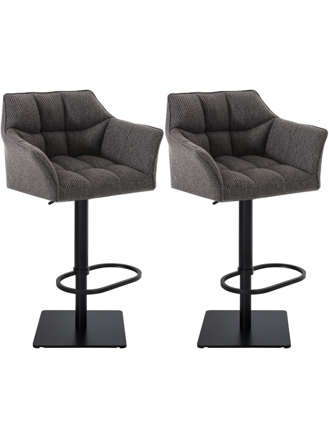 Set van 2 barkrukken Damaso stof, titaniumgrijs