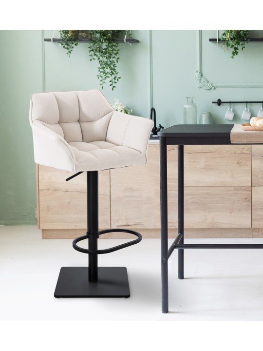 Set van 2 barkrukken Damaso stof, wit