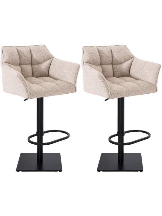 Set van 2 barkrukken Damaso stof, ivoor