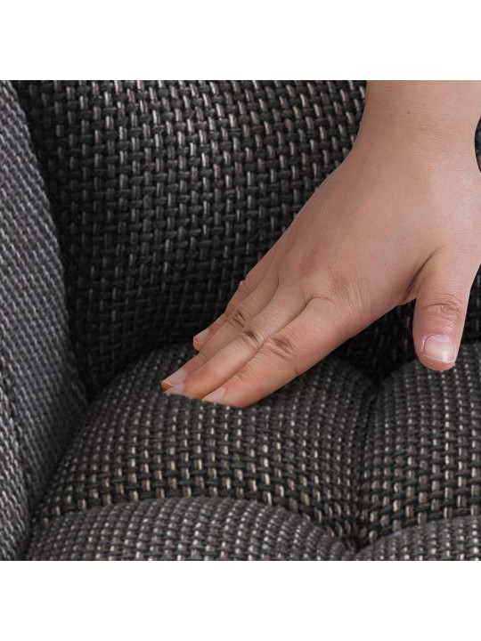 Set van 2 barkrukken Damaso stof roestvrij staal, titaniumgrijs