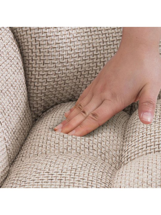 Set van 2 barkrukken Damaso stof roestvrij staal, ivoor