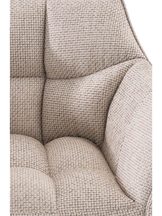 Set van 2 barkrukken Damaso stof roestvrij staal, ivoor