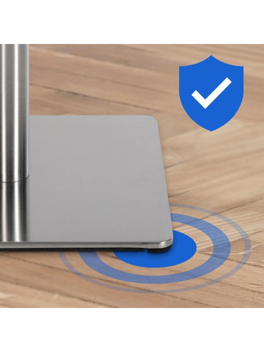 Set van 2 barkrukken Damaso stof roestvrij staal, grijs