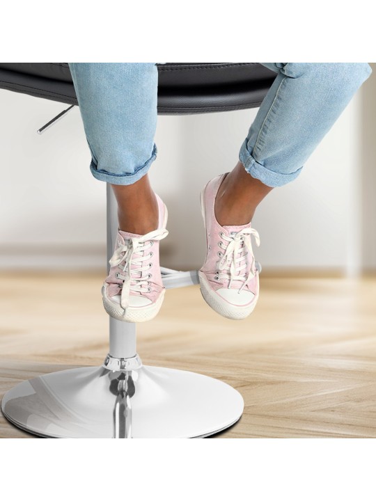 Barkruk Damar kunstleer chroom, zwart Barkruk Damar kunstleer chroom, zwart