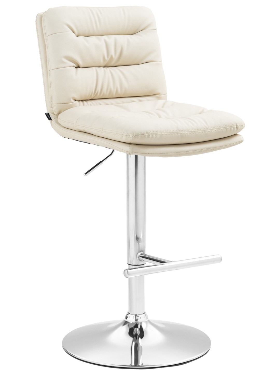 Barkruk Damar kunstleer chroom, crème