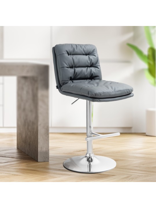 Barkruk Damar kunstleer chroom, grijs Barkruk Damar kunstleer chroom, grijs