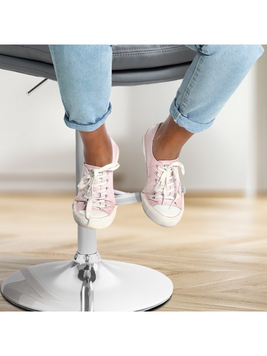 Barkruk Damar kunstleer chroom, grijs Barkruk Damar kunstleer chroom, grijs