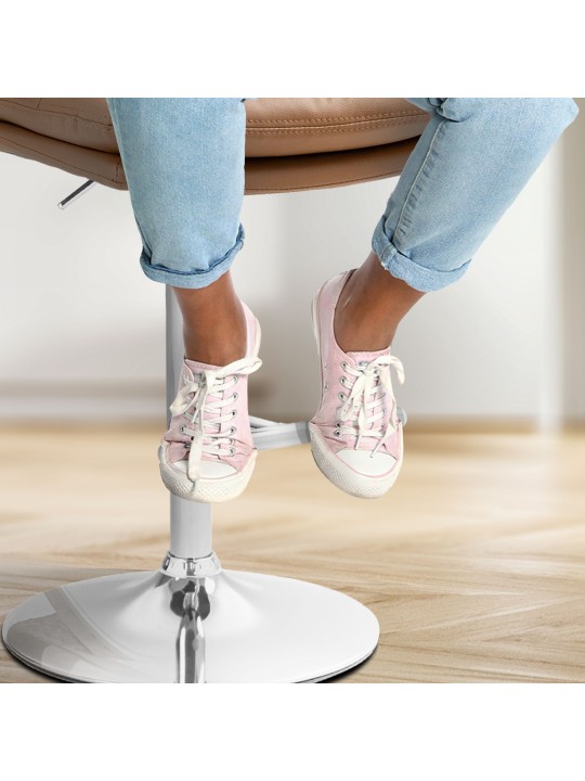 Barkruk Damar kunstleer chroom, lichtbruin Barkruk Damar kunstleer chroom, lichtbruin