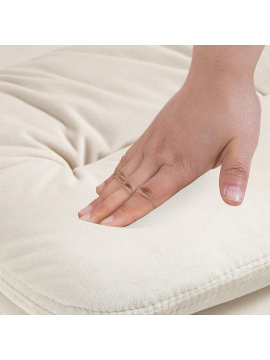 Barkruk Damar fluweel, crème