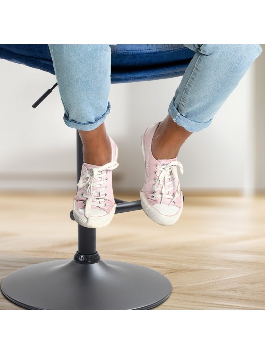 Barkruk Damar fluweel, blauw