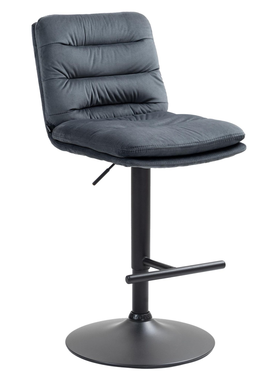 Barkruk Damar fluweel, donkergrijs