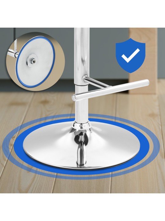 Barkruk Damar fluweel chroom, blauw Barkruk Damar fluweel chroom, blauw