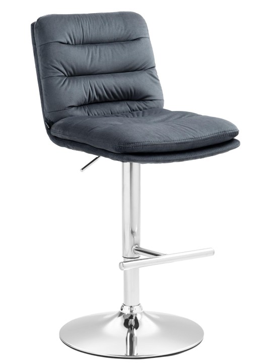 Barkruk Damar fluweel chroom, donkergrijs Barkruk Damar fluweel chroom, donkergrijs