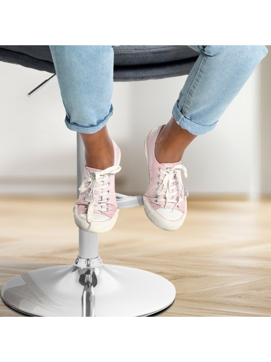 Barkruk Damar fluweel chroom, donkergrijs Barkruk Damar fluweel chroom, donkergrijs