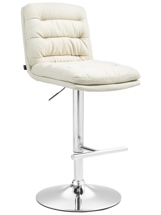 Barkruk Damar stof chroom, crème Barkruk Damar stof chroom, crème