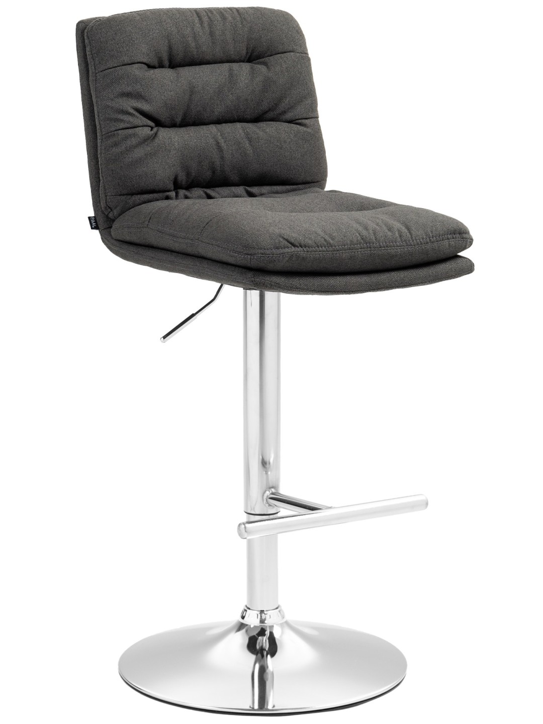 Barkruk Damar stof chroom, donkergrijs