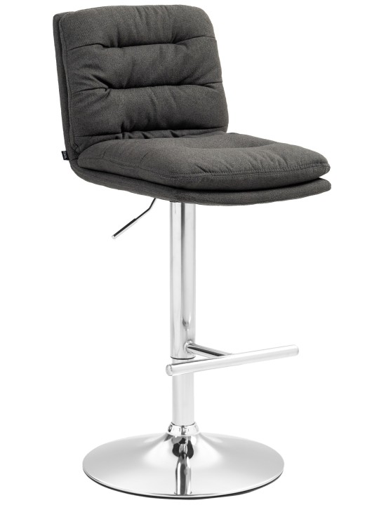 Barkruk Damar stof chroom, donkergrijs