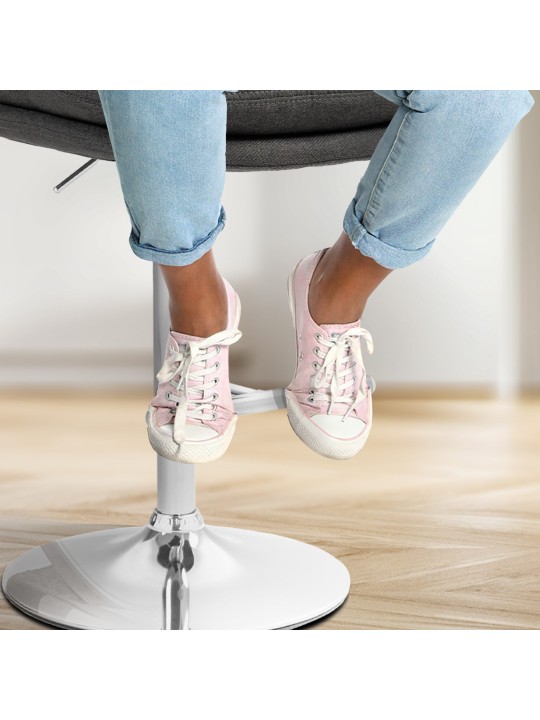 Barkruk Damar stof chroom, donkergrijs