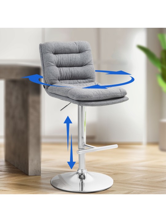 Barkruk Damar stof chroom, grijs Barkruk Damar stof chroom, grijs