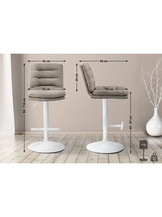 Barkruk Damar stof, taupe Barkruk Damar stof, taupe