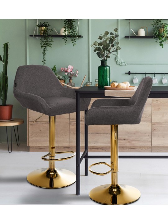 Barkruk Braga Gold stof, donkergrijs