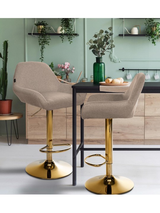 Barkruk Braga Gold stof, taupe