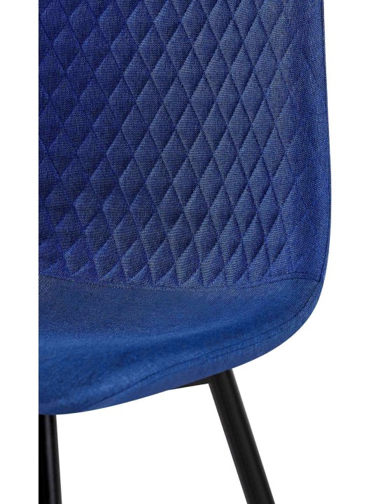 Set van 4 stoelen Giverny stof, blauw