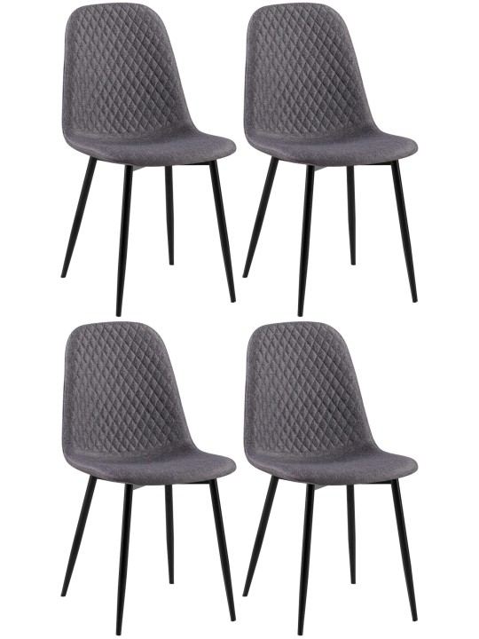 Set van 4 stoelen Giverny stof, donkergrijs
