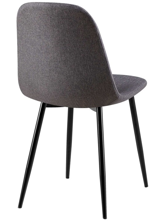 Set van 4 stoelen Giverny stof, donkergrijs