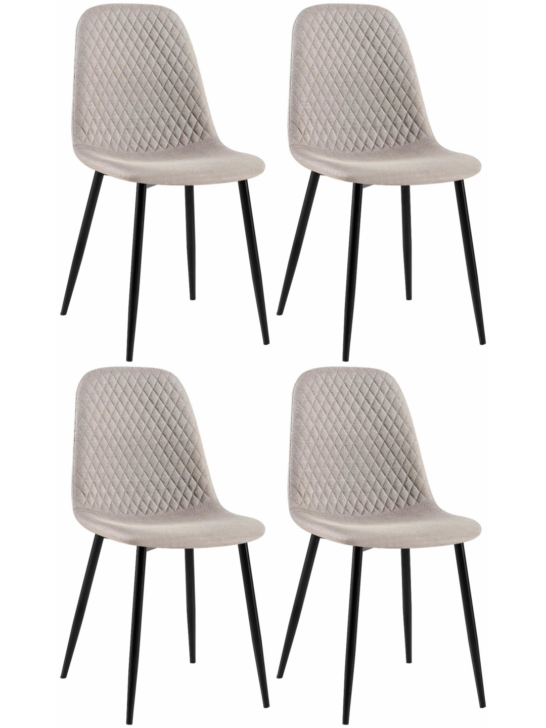 Set van 4 stoelen Giverny stof, grijs