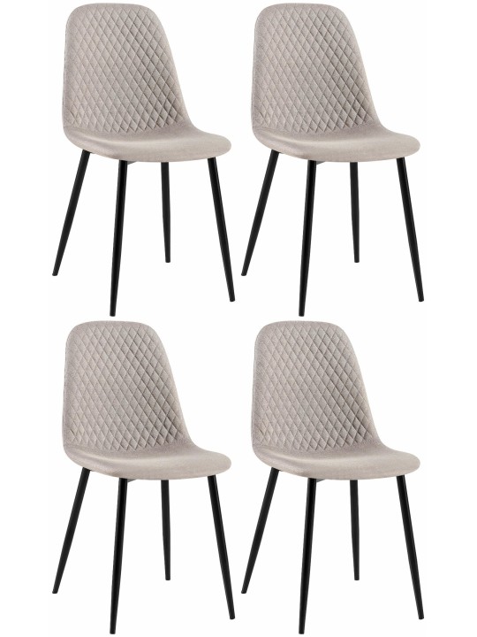 Set van 4 stoelen Giverny stof, grijs