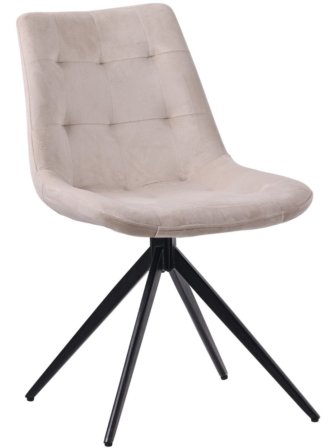 Merna fluwelen eetkamerstoel, crème