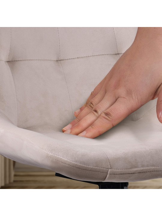 Merna fluwelen eetkamerstoel, crème