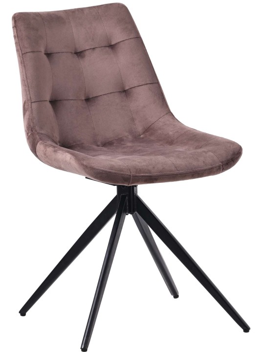 Merna fluwelen eetkamerstoel, bruin