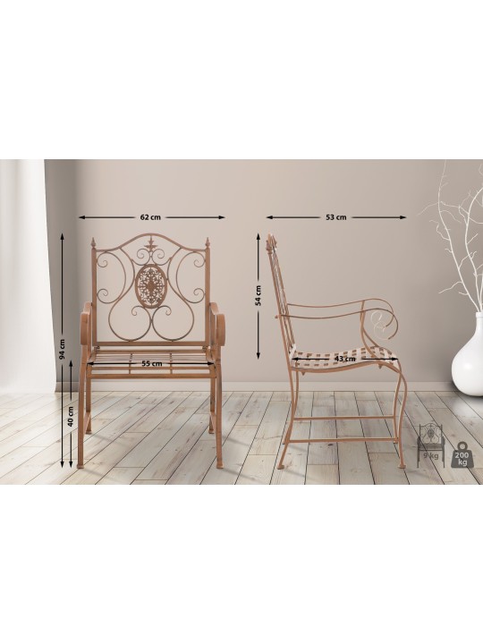 Set van 2 tuinstoelen Punjab, antiek bruin