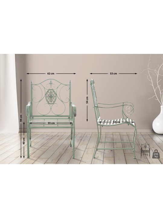Set van 2 tuinstoelen Punjab, antiek groen