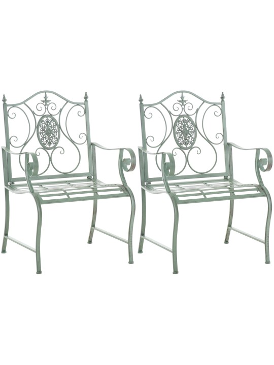 Set van 2 tuinstoelen Punjab, antiek groen