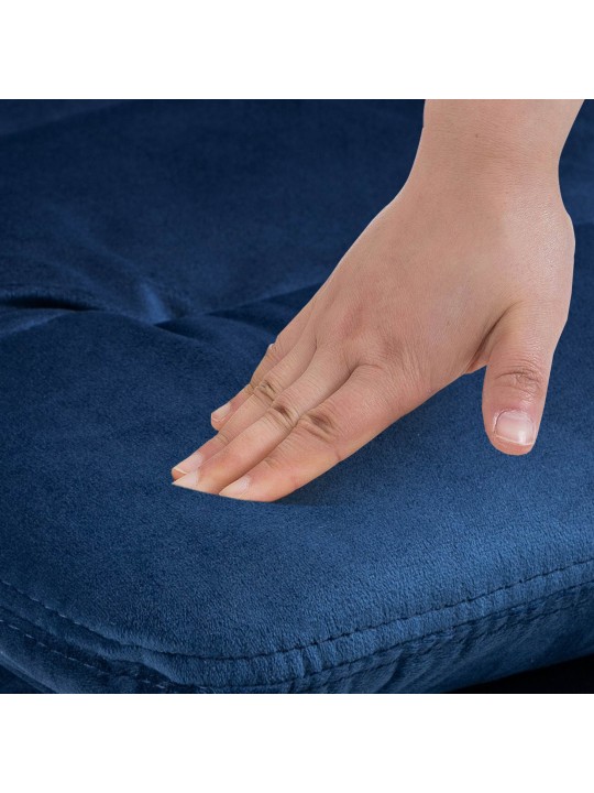 Set van 2 barkrukken Damar fluweel, blauw