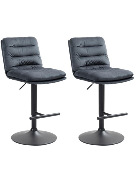 Set van 2 barkrukken Damar fluweel, donkergrijs Set van 2 barkrukken Damar fluweel, donkergrijs