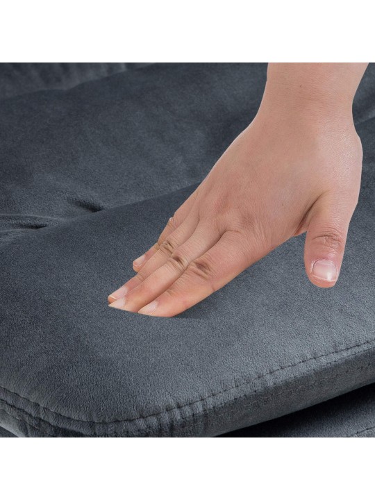 Set van 2 barkrukken Damar fluweel, donkergrijs Set van 2 barkrukken Damar fluweel, donkergrijs