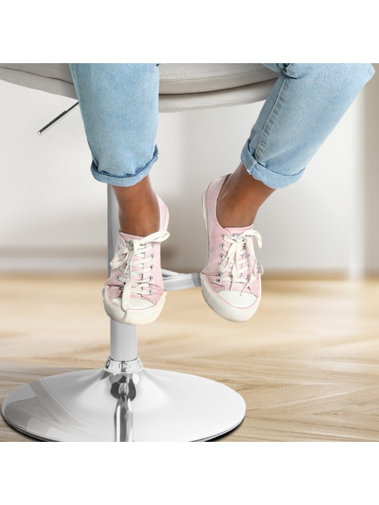 Set van 2 barkrukken Damar fluweel chroom, crème