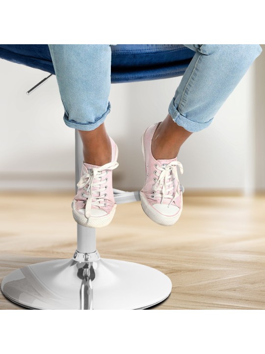 Set van 2 barkrukken Damar fluweel chroom, blauw