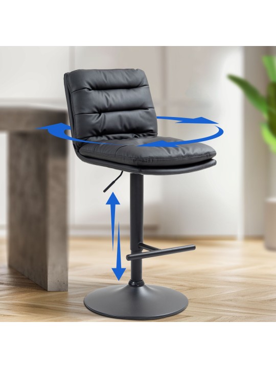 Set van 2 barkrukken Damar kunstleer, zwart