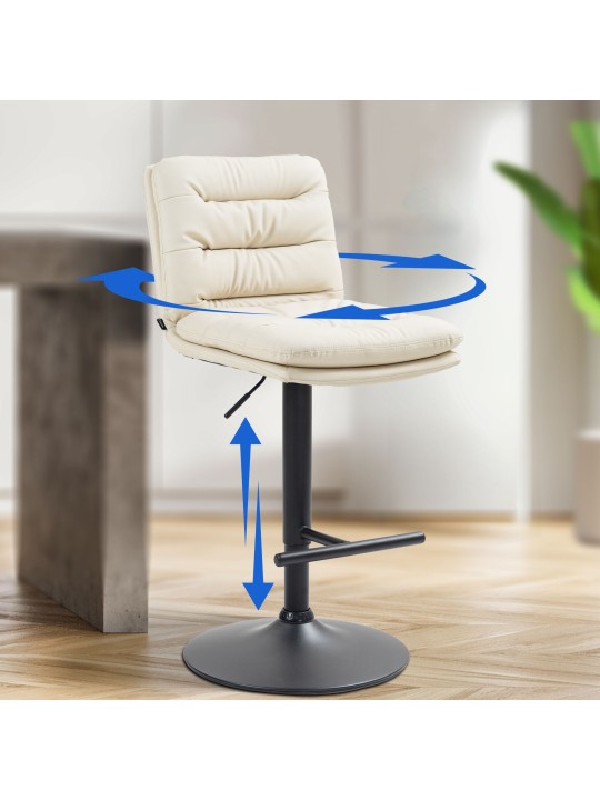 Set van 2 barkrukken Damar kunstleer, crème